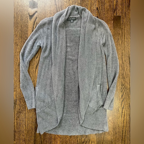 Barefoot Dreams CozyChic Ash Grey Circle Cardigan Size XS S LIKE NEW - Picture 4 of 6